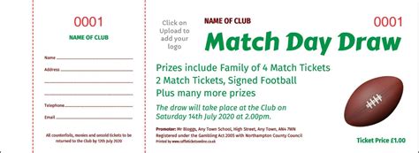 Raffle Tickets – Rugby Match Day Draw - Raffle Tickets Online