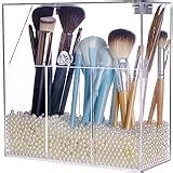 Amazon.com: Makeup Brush Holder with Lid,Large Cosmetic Brush Organizer with 3 Drawers,Dust ...