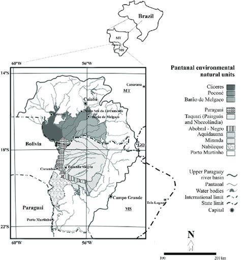 Map of Pantanal sub-regions and study locations. Source: Silva and... | Download Scientific Diagram