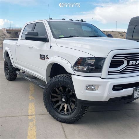 2018 Ram 2500 with 20x9 -1 Fuel Blitz and 295/65R20 Yokohama Geolandar X-at and Leveling Kit ...