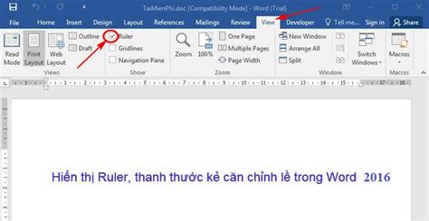 How to display the Ruler bar in Word versions - TipsMake.com