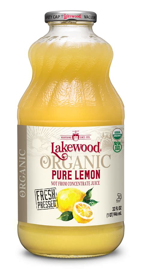 Organic PURE Lemon (32oz, 6-pack) | Lakewood Organic Juice