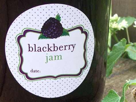 Cute Blackberry Jam Canning Labels, mason jar labels for preserved jam ...