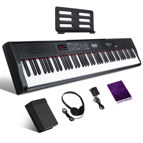 Fesley Piano Keyboard 88 Keys, Full-Size Digital Piano Keyboard, Portable Electric Keyboard ...