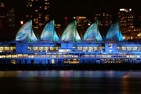 Vancouver Canada Place Night View With Olympic Light - a photo on ...