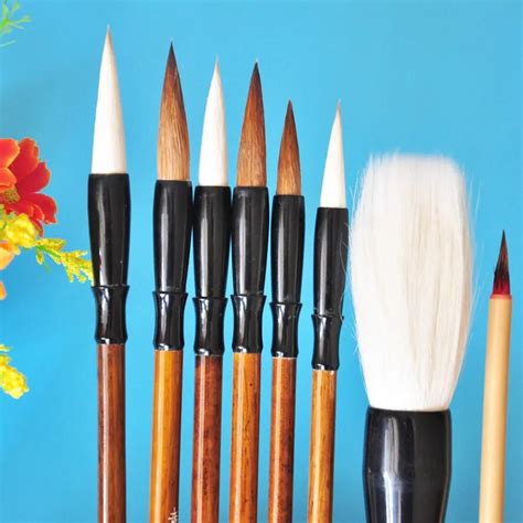 8pcs/pack Chinese Calligraphy Brush Weasel Hair painting Brush Water ...