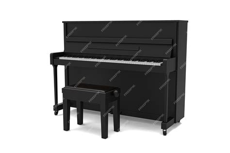 Premium PSD | Black piano isolated on white background