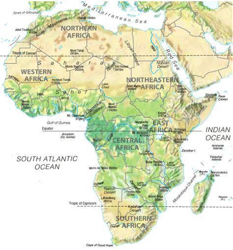 1: Major geographical features of Africa (Jones et al., 2013 ...