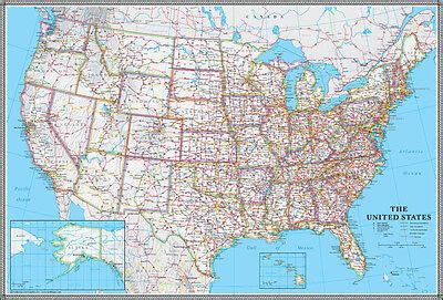 United States US-USA Wall Map Poster Classic Blue Edition by Swiftmaps ...