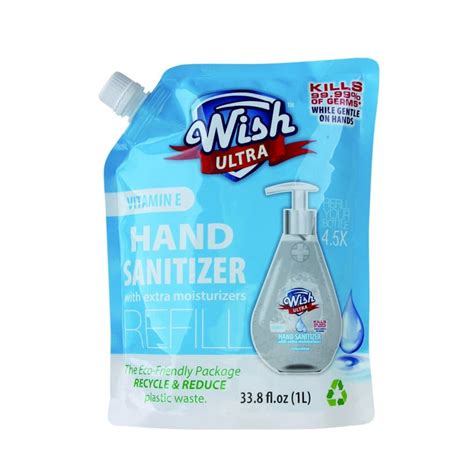 Case of 10 - Wish Advanced Bulk Hand Sanitizer 1 Liter Refill - Wholesale Case of 10 - 60268-10