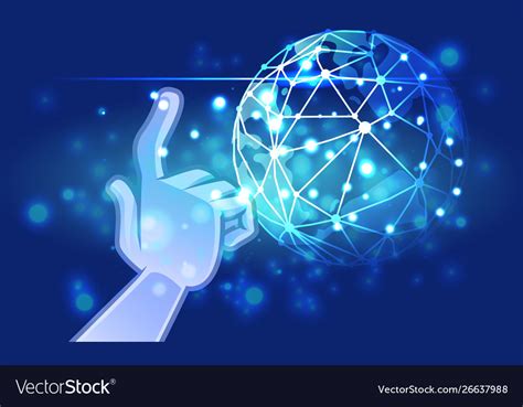 Power point digital technology world background Vector Image