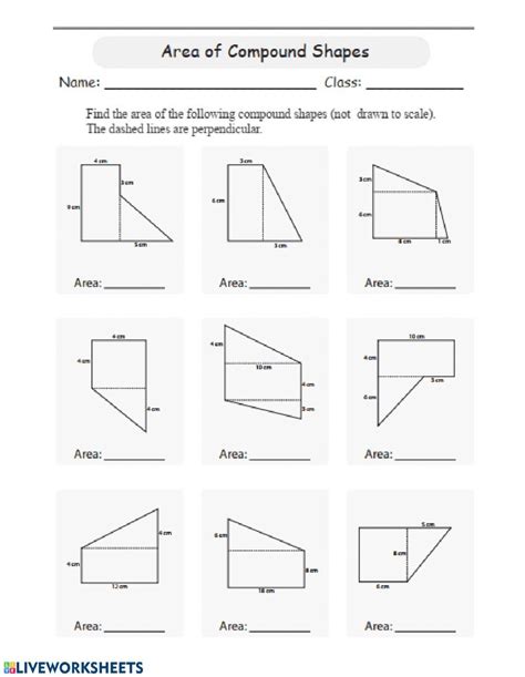 Area of compound shapes worksheet | Shapes worksheets, Area worksheets, Worksheet template