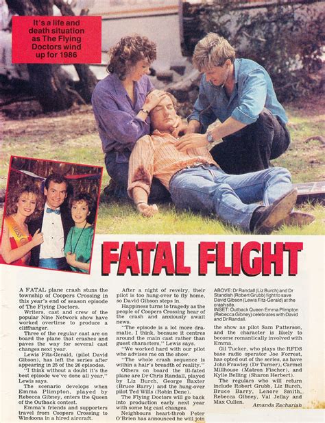 TV Week: “Fatal Flight” The Flying Doctors November 15th 1986 – TV Flashback