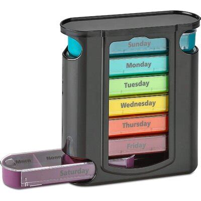 Polar Stackable Daily Pill Organizer - (4 Times A Day) Weekly ...