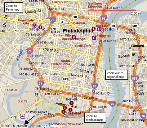 Philadelphia Map - TravelsFinders.Com