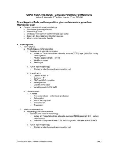 GRAM-NEGATIVE RODS - OXIDASE POSITIVE ... - UNMC