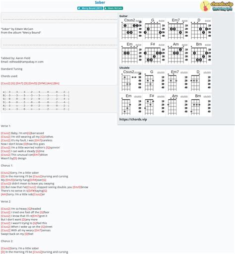 Chord: Sober - Edwin McCain - tab, song lyric, sheet, guitar, ukulele ...