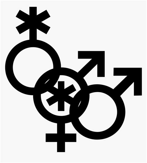 Nonbinary Man And Woman Symbol Interlocked With A Nonbinary - Gender Symbol Icon Non Binary, HD ...