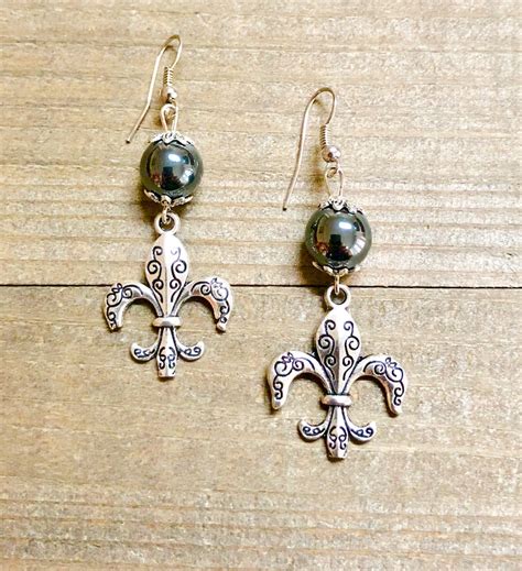 Fleur De Lis Earrings Fleur De Lis Jewelry Silver Fleur De - Etsy