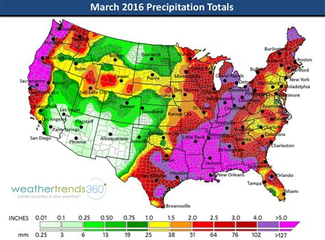 March 2016 Weather Roundup | weathertrends360