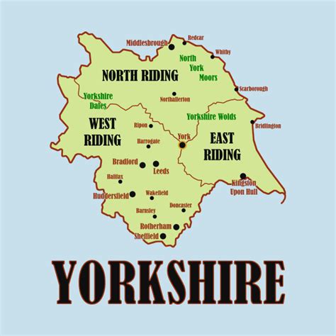 Yorkshire Map - Yorkshire - T-Shirt | TeePublic