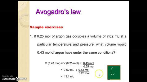 Avogadro's Law and Related Problems - YouTube