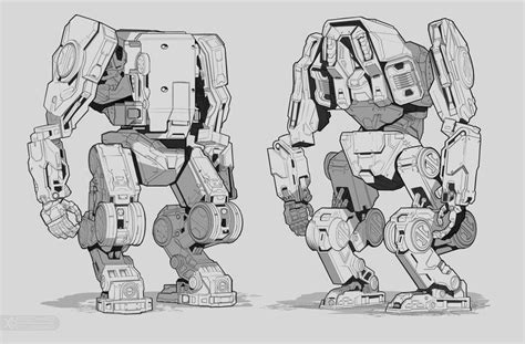 ArtStation - Mech sketches, Oleksandr Kryvolapov | Sketches, Robot design sketch, Robot concept art