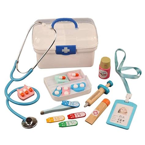 Amazon.com: HMANE 16Pcs Children Pretend Play Toys Wooden Hospital ...