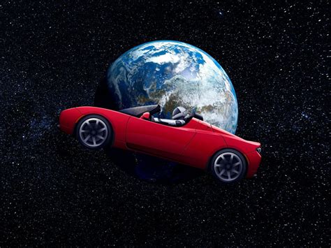 Tesla Roadster Astronaut Earth Orbit Wallpaper