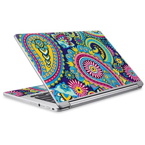 Skin Vinyl Sticker Cover Decal for Acer Chromebook R13 Laptop Notebook -Colorful Paisley Mix ...