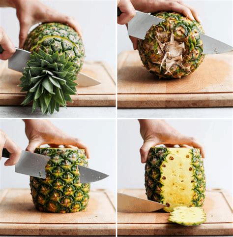 How to Cut a Pineapple [Step-by-Step Tutorial} | FeelGoodFoodie