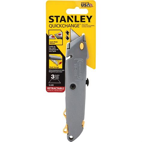 Stanley Quick-Change Utility Knife - 3 x Blade(s) - 6" Cutting Length ...