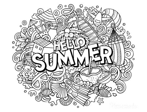 45 Printable Summer Coloring Pages for Adults & Kids - Happier Human