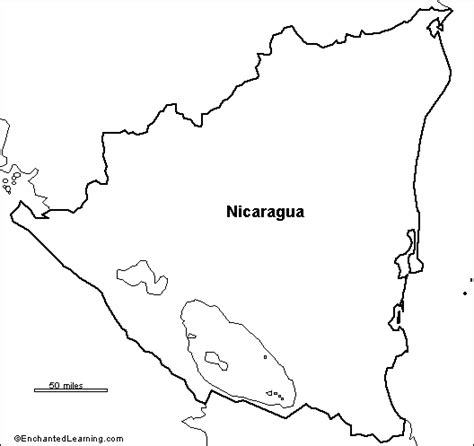 Nicaragua Map Outline