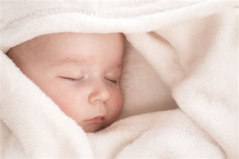 Baby Sleeping Covered with Soft White Blanket Stock Photo - Image of dream, girl: 193944128