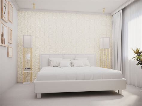 White and gold contemporary bedroom - Hackrea