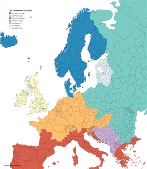 My personal classification of European regions, from a Luxembourgish ...