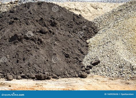 Dirt Pile on a Construction Site Stock Photo - Image of geology, dirt ...