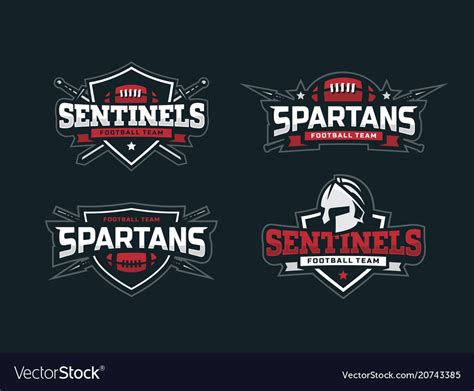 Modern professional football logo set for sport Vector Image