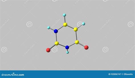 Uracil Molecular Structure Isolated On Grey Royalty-Free Cartoon ...