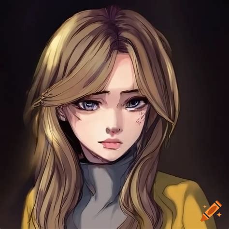 Portrait of a girl with dark blonde hair and yellow jacket