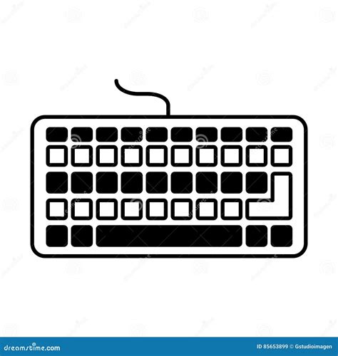 Computer Keyboard Isolated Icon Stock Vector - Illustration of hardware, electronic: 85653899