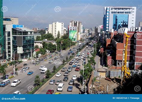 Addis Ababa, Ethiopia - 11 April 2019 : Busy Street in the Ethiopian ...