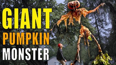 DIY LARGE Halloween Decoration! Pumpkin Monster - YouTube