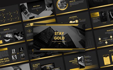 Black And Gold Powerpoint Template