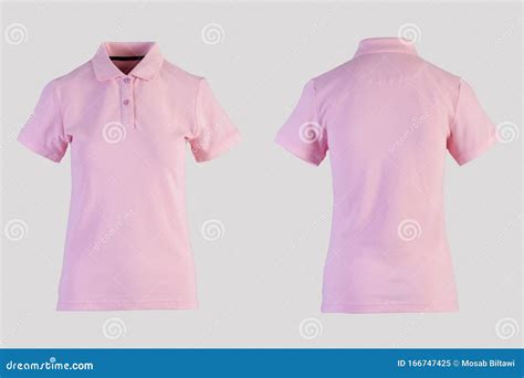 Red Womens Blank Polo Shirt, Front And Back View Isolated On White ...