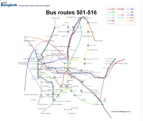 Bangkok Bus Map Route 501-516