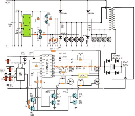 5kva Ferrite Core Inverter Circuit - Full Working Diagram with Calculation Details | H ...