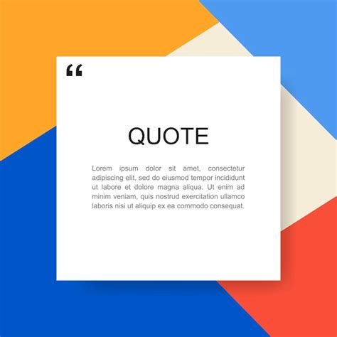 Premium Vector | Quote rectangle isolated on material design style background. Modern vector ...