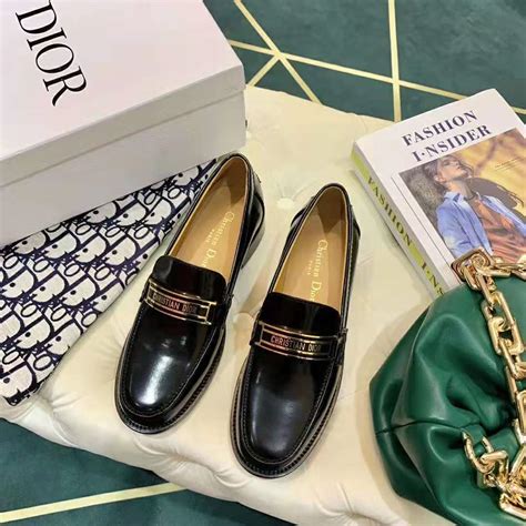 Dior Women Dior Code Loafer Black Glazed Calfskin 'Christian Dior ...